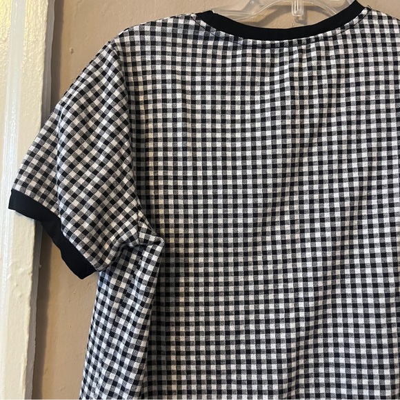 dazy • black & white plaid checkered short sleeve top - Picture 10 of 14